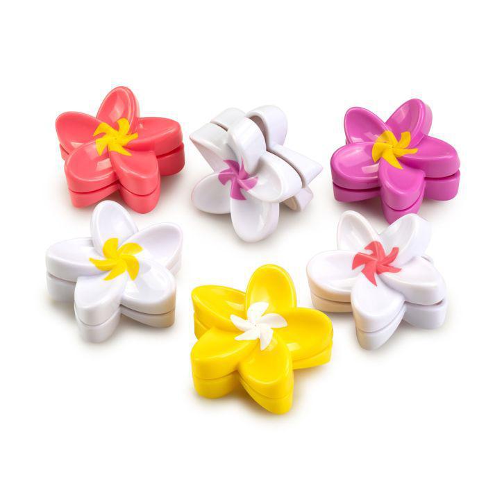 Joie Bag Clips, Plumeria Flower Design -Set of 6 Joie Bag Clips, Plumeria Flower Design -Set of 6