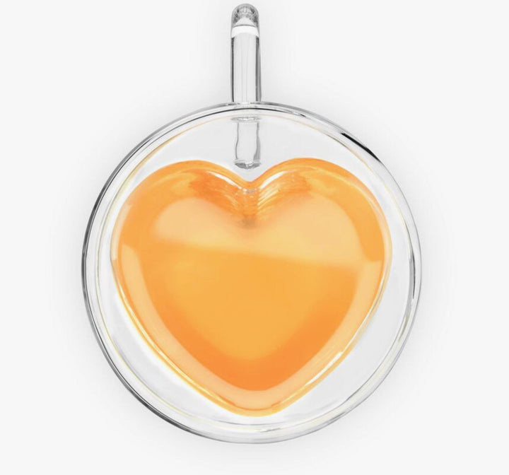 Kendall Heart Double Walled Glass Tea Mug