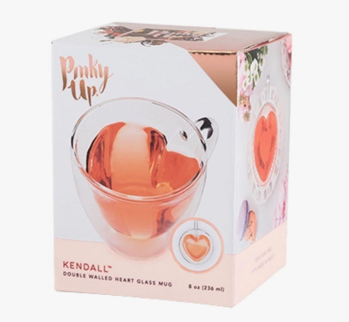 Kendall Heart Double Walled Glass Tea Mug