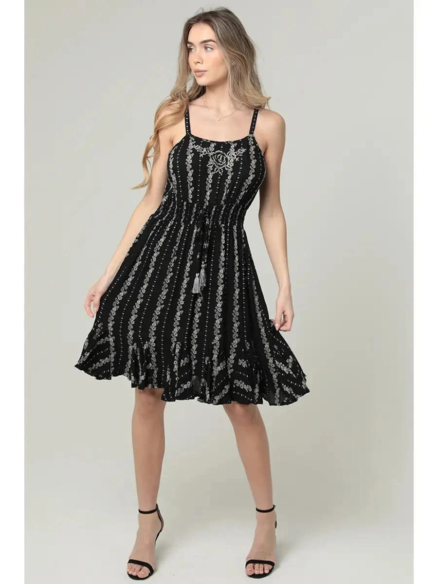 Knee Length Dress with Smocked Waist Knee Length Dress with Smocked Waist
