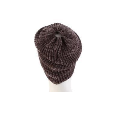 Knit Chenille Ponytail Beanie | Allene