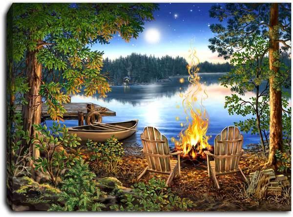 Lakeside - Lighted Tabletop Canvas Lakeside - Lighted Tabletop Canvas