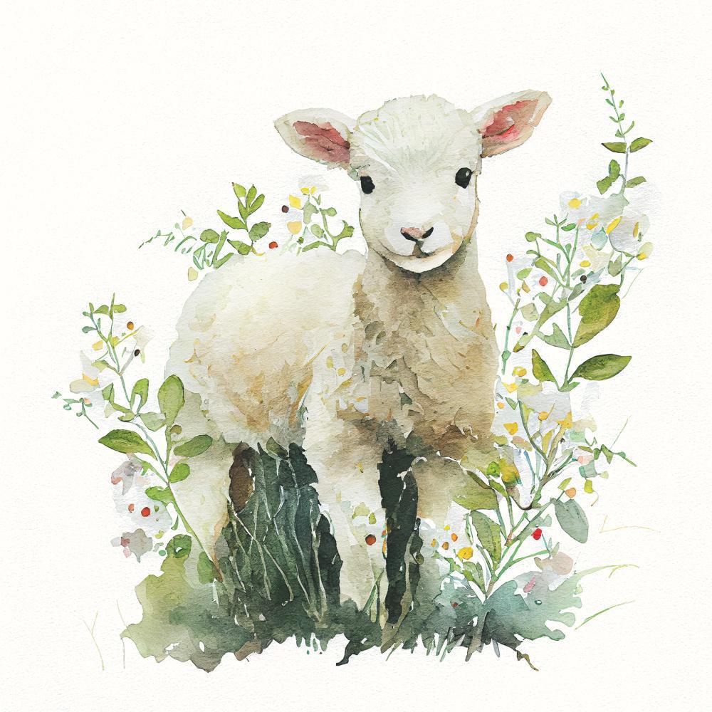 Beverage Napkin 5" x 5" LAMB Beverage Napkin 5" x 5"
