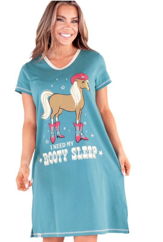 Lazy One Booty Sleep Blue Vneck Nightshirts Lazy One Booty Sleep Blue Vneck Nightshirts