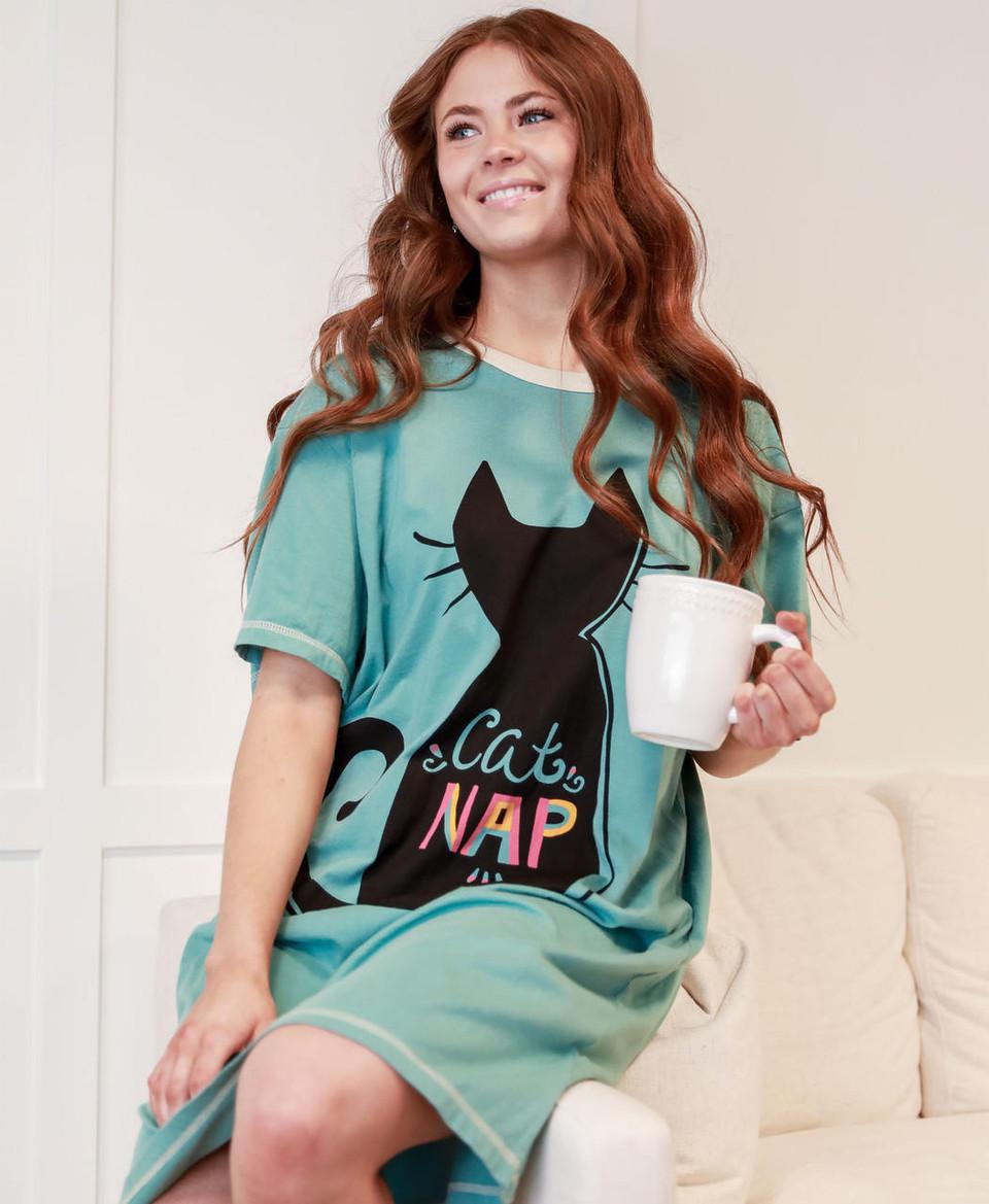 Lazy One Cat Nap Blue Nightshirt Lazy One Cat Nap Blue Nightshirt