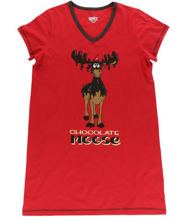 Lazy One Chocolate Moose Vneck Nightshirt Lazy One Chocolate Moose Vneck Nightshirt