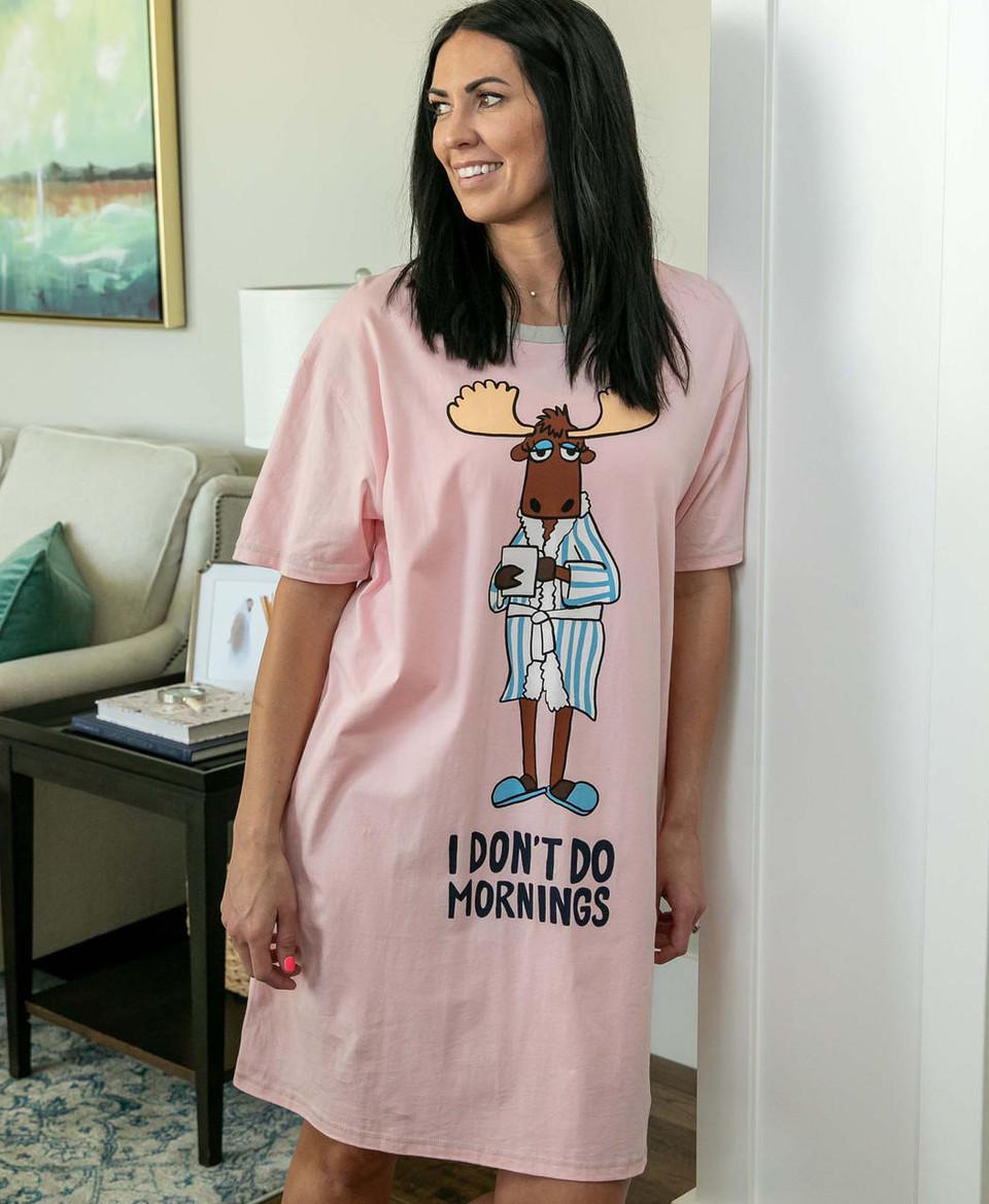 Lazy One I Don't Do Mornings Moose Women's Nightshirt Lazy One I Don't Do Mornings Moose Women's Nightshirt