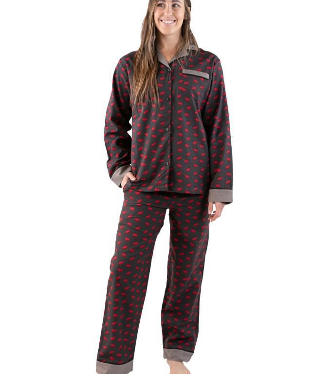 Lazy One Mini Moose Button-down Pajama Set Lazy One Mini Moose Button-down Pajama Set
