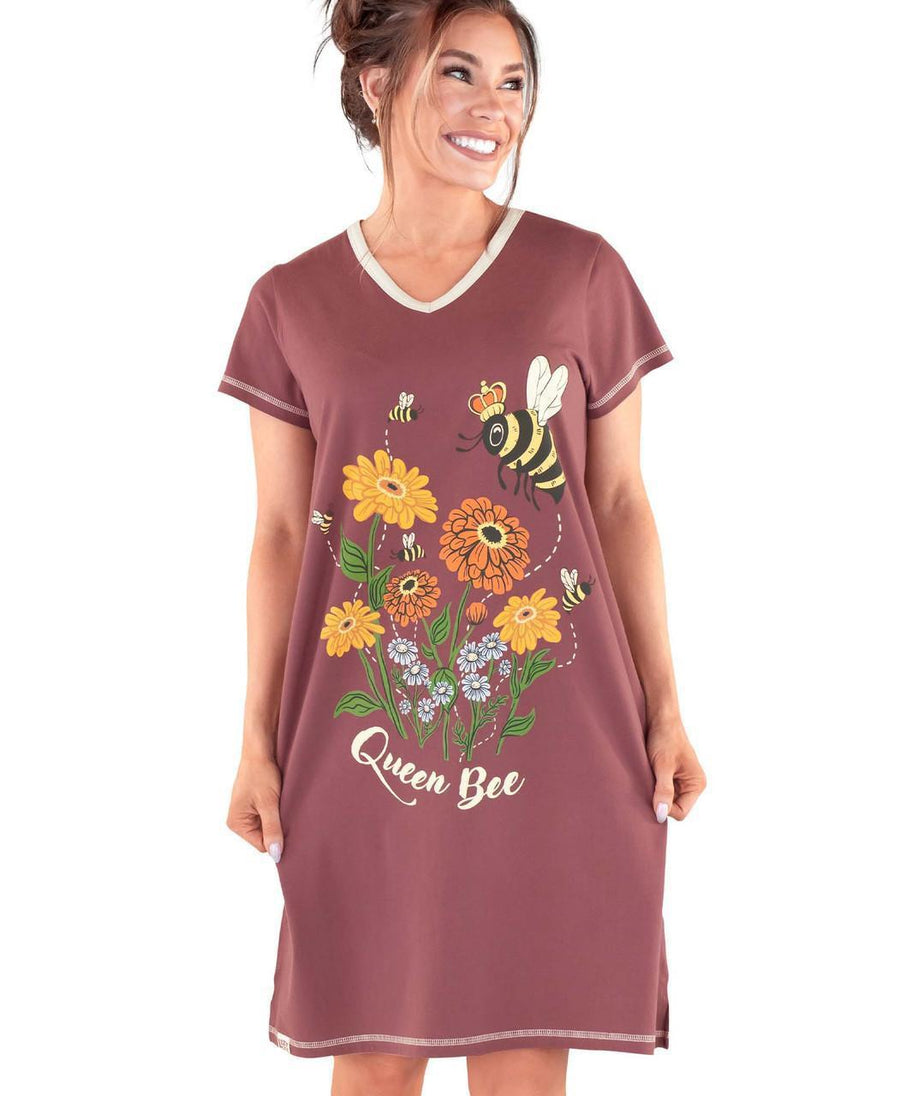 Lazy One Queen Bee Night Shirt Pink Lazy One Queen Bee Night Shirt Pink