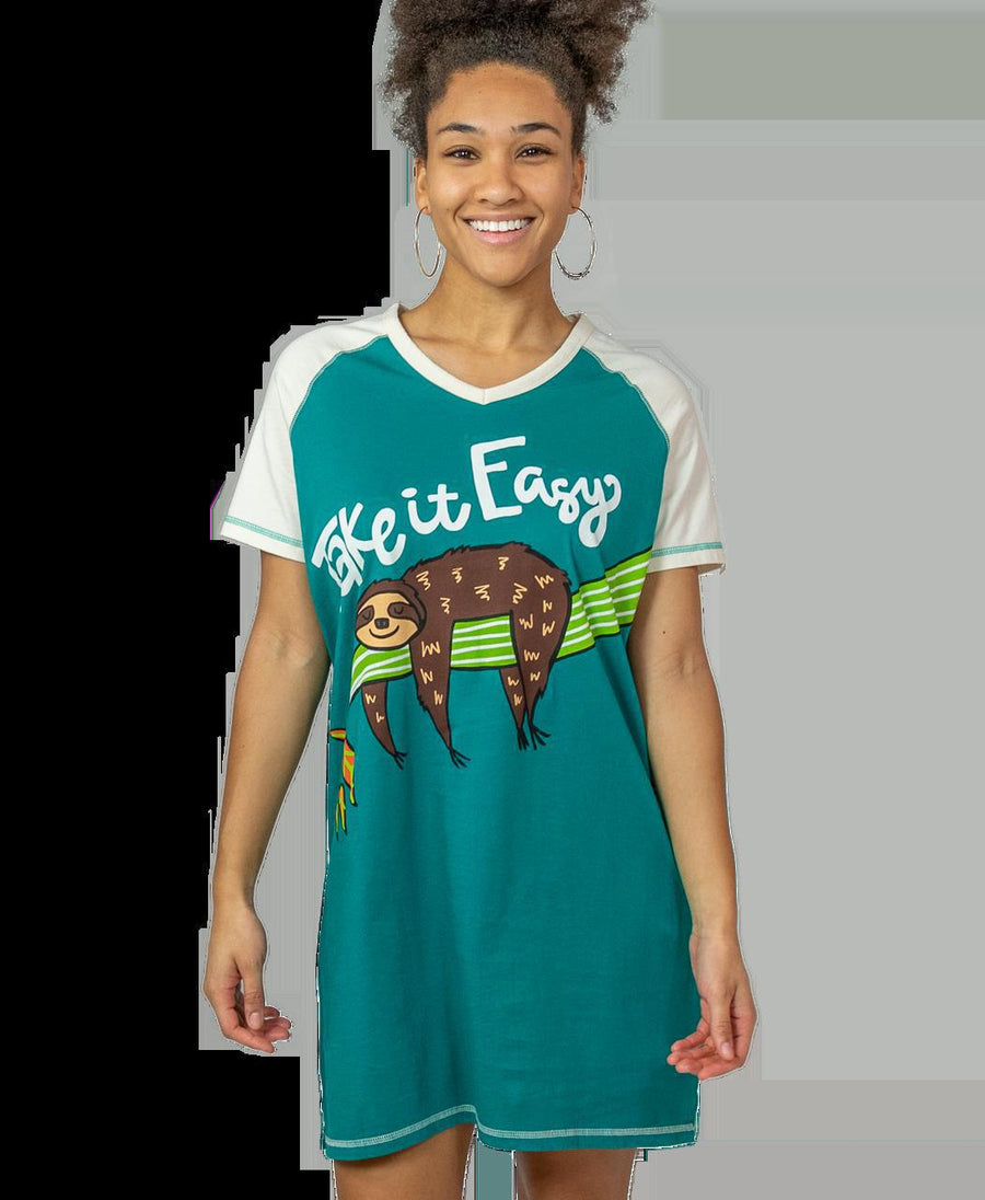 Lazy One Sleep Nightshirt | Sloth Take it Easy Lazy One Sleep Nightshirt | Sloth Take it Easy