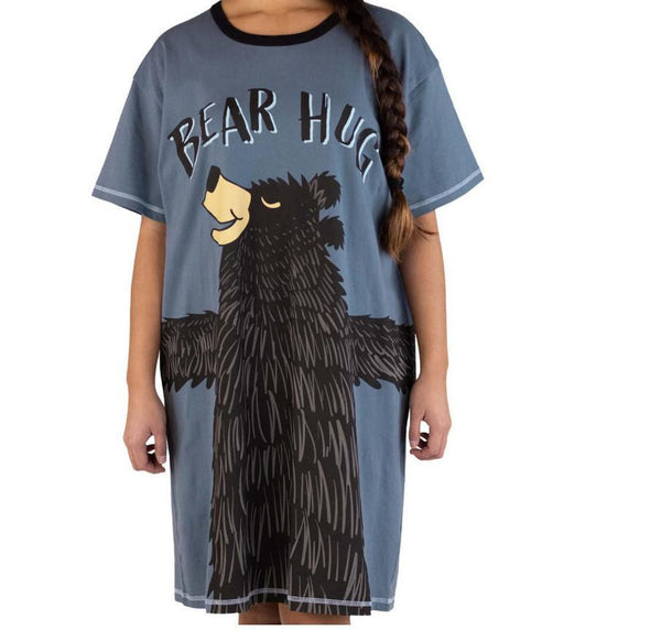 Lazy One Women's Nightshirt | Bear Hug Blue Lazy One Women's Nightshirt | Bear Hug Blue