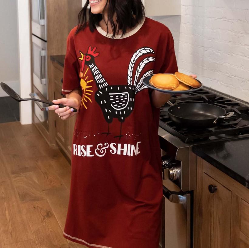 Lazy One Women's Nightshirt | Chicken Rise & Shine Lazy One Women's Nightshirt | Chicken Rise & Shine