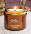 Warm Glow Candle Wood Wick Candle Jar Leather Journal