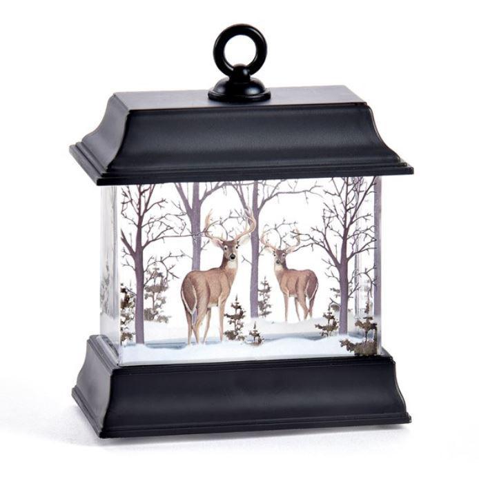 LED Water Lantern w/Woodland Scene