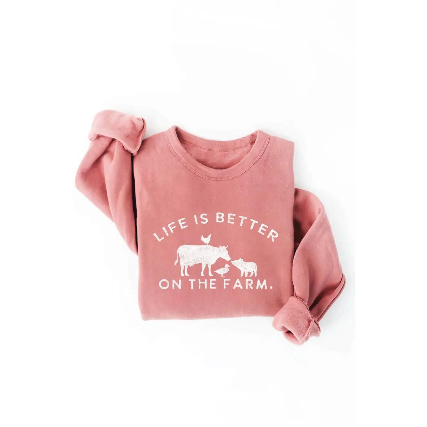 Life is Better on the Farm Fleece Pullover | Muave Life is Better on the Farm Fleece Pullover | Muave