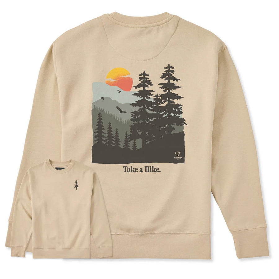 Life is Good Adult Unisex Take a Hike Mountains Every Wear Crew Sweatshirt Life is Good Adult Unisex Take a Hike Mountains Every Wear Crew Sweatshirt