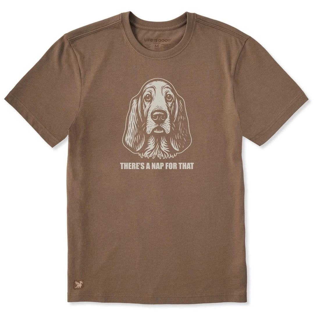 Life is Good Men's Bert's Nap for That Basset Short Sleeve Tee Life is Good Men's Bert's Nap for That Basset Short Sleeve Tee