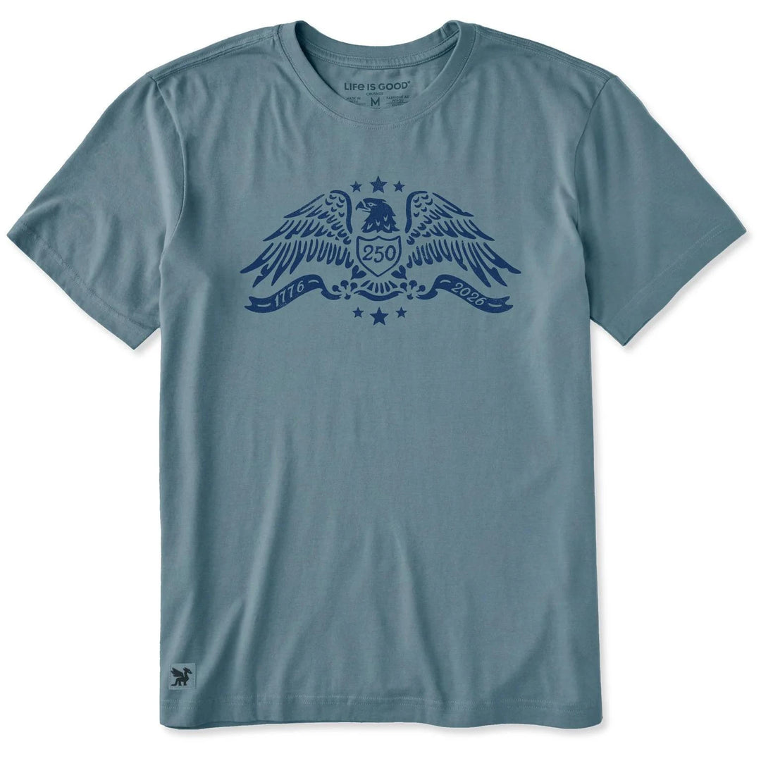 Life is Good Men's Eagle 250 Short Sleeve Crusher Tee Slate Blue Life is Good Men's Eagle 250 Short Sleeve Crusher Tee Slate Blue