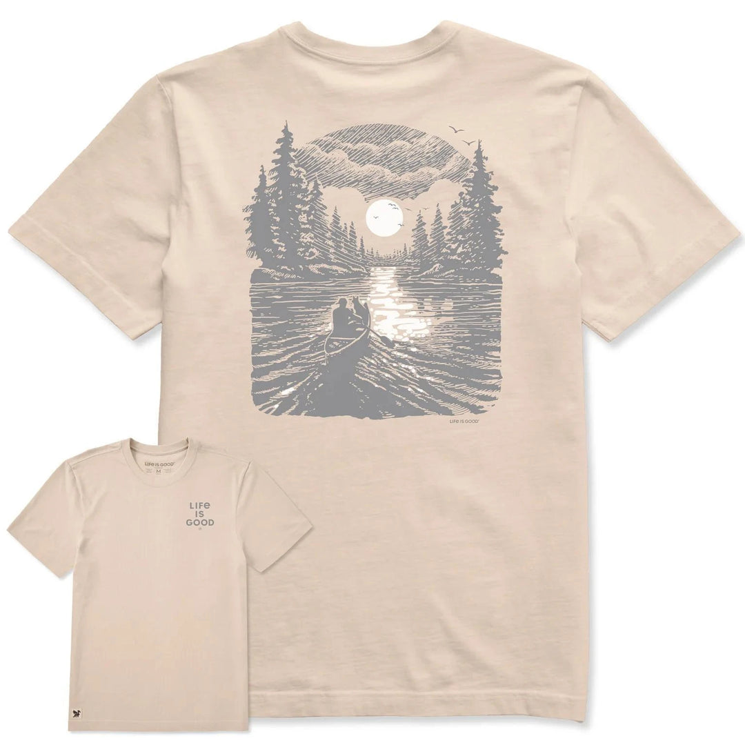 Life is Good Men's Full Moon Canoe Short Sleeve Crusher Tee Life is Good Men's Full Moon Canoe Short Sleeve Crusher Tee