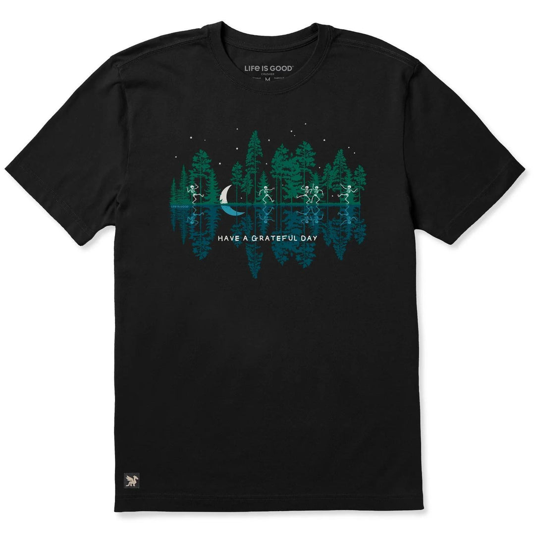 Life is Good Men's Grateful Day Skeleton Reflections Short Sleeve Crusher Tee Life is Good Men's Grateful Day Skeleton Reflections Short Sleeve Crusher Tee