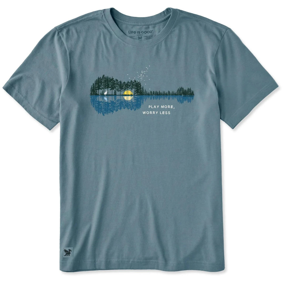 Life is Good Men's Guitarscape Play More Reflections Short Sleeve Crusher Tee Life is Good Men's Guitarscape Play More Reflections Short Sleeve Crusher Tee
