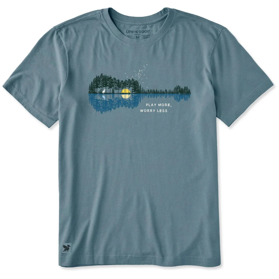 Life is Good Men's Guitarscape Play More Reflections Short Sleeve Crusher Tee Life is Good Men's Guitarscape Play More Reflections Short Sleeve Crusher Tee