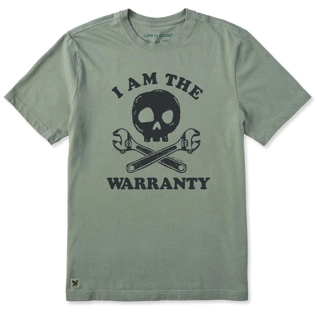 Life is Good Men's I am the Warranty Skull & Tools Short Sleeve Crusher Tee Life is Good Men's I am the Warranty Skull & Tools Short Sleeve Crusher Tee