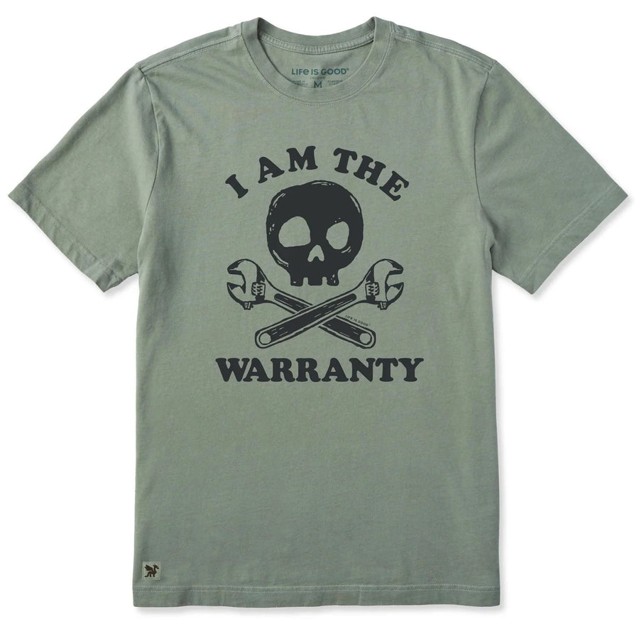Life is Good Men's I am the Warranty Skull & Tools Short Sleeve Crusher Tee Life is Good Men's I am the Warranty Skull & Tools Short Sleeve Crusher Tee