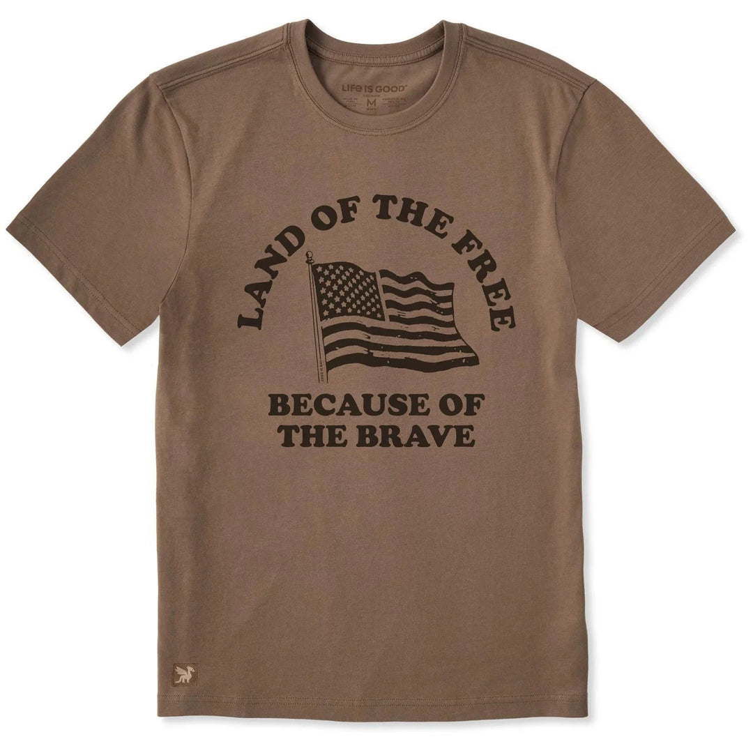 Life is Good Men's Land of the Free Brave Flag Short Sleeve Crusher Tee Life is Good Men's Land of the Free Brave Flag Short Sleeve Crusher Tee