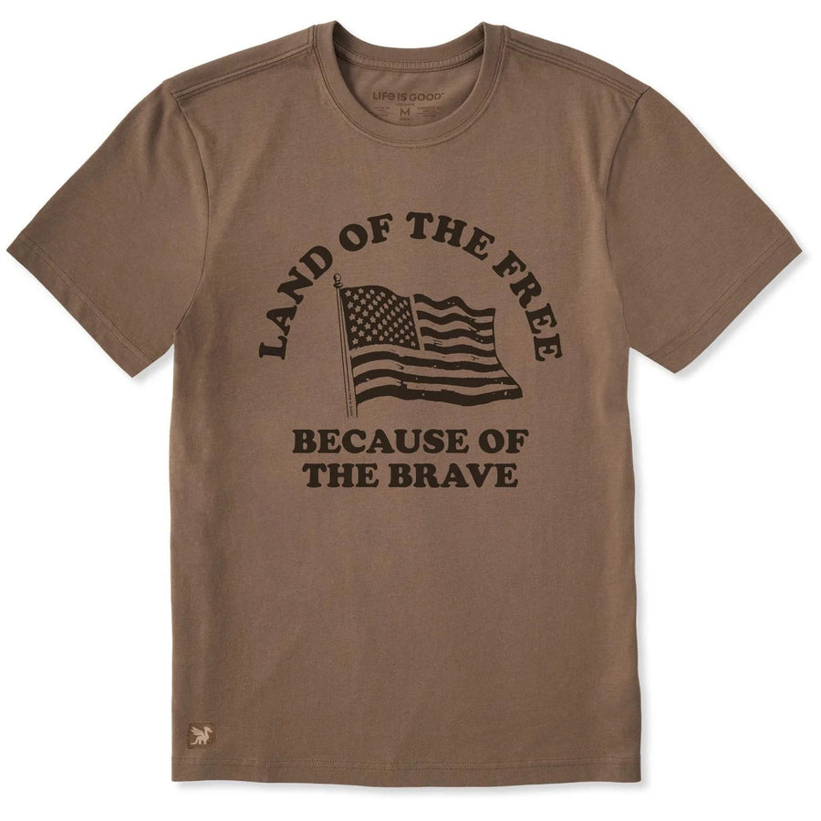 Life is Good Men's Land of the Free Brave Flag Short Sleeve Crusher Tee Life is Good Men's Land of the Free Brave Flag Short Sleeve Crusher Tee