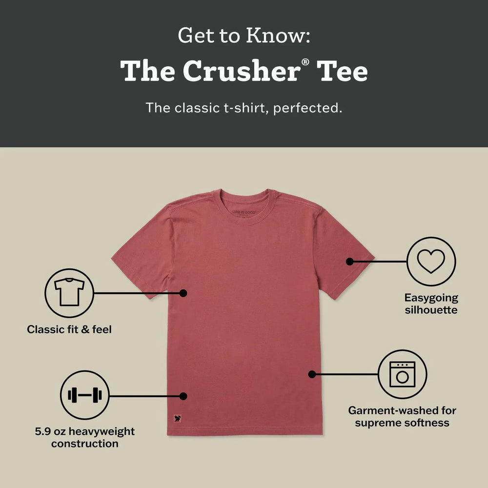 Life is Good Men's Lollygaggin' Jake & Rocket Dock Short Sleeve Crusher Tee Life is Good Men's Lollygaggin' Jake & Rocket Dock Short Sleeve Crusher Tee