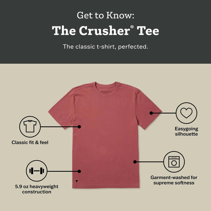 Life is Good Men's Lollygaggin' Jake & Rocket Dock Short Sleeve Crusher Tee Life is Good Men's Lollygaggin' Jake & Rocket Dock Short Sleeve Crusher Tee