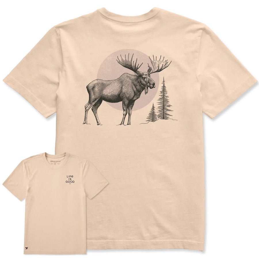 Life is Good Men's Moose Moon Short Sleeve Crusher Tee Life is Good Men's Moose Moon Short Sleeve Crusher Tee