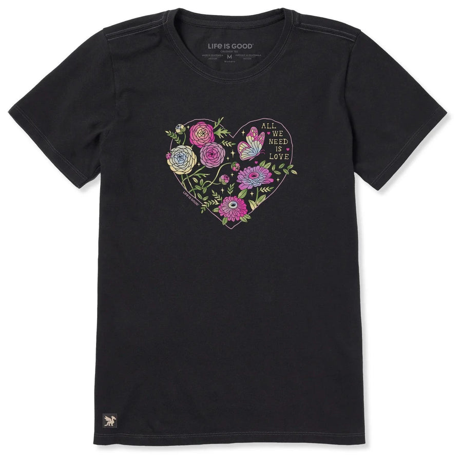 Life is Good Women's All We Need Is Love & Blooms Short Sleeve Crusher-LITE Tee Life is Good Women's All We Need Is Love & Blooms Short Sleeve Crusher-LITE Tee