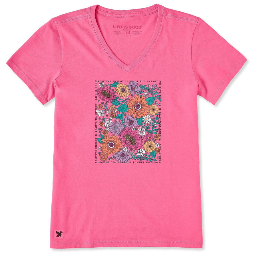 Life is Good Women's Beautiful Energy Wildflowers Short Sleeve Crusher Vee Life is Good Women's Beautiful Energy Wildflowers Short Sleeve Crusher Vee