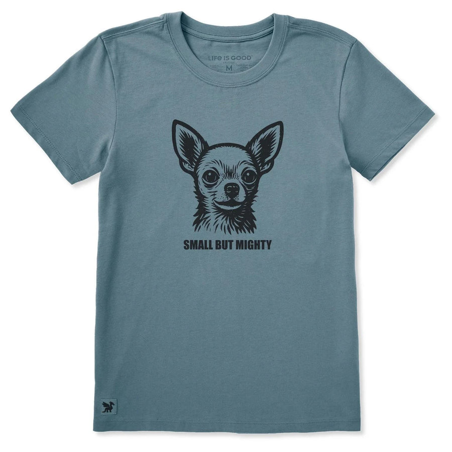 Life is Good Women's Bert's Small But Mighty Chihuahua Short Sleeve Tee Life is Good Women's Bert's Small But Mighty Chihuahua Short Sleeve Tee