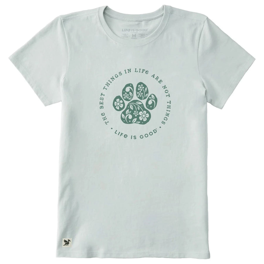 Life is Good Women's Best Things in Life Are Dog Paws Floral Short Sleeve Crusher-LITE Tee Life is Good Women's Best Things in Life Are Dog Paws Floral Short Sleeve Crusher-LITE Tee