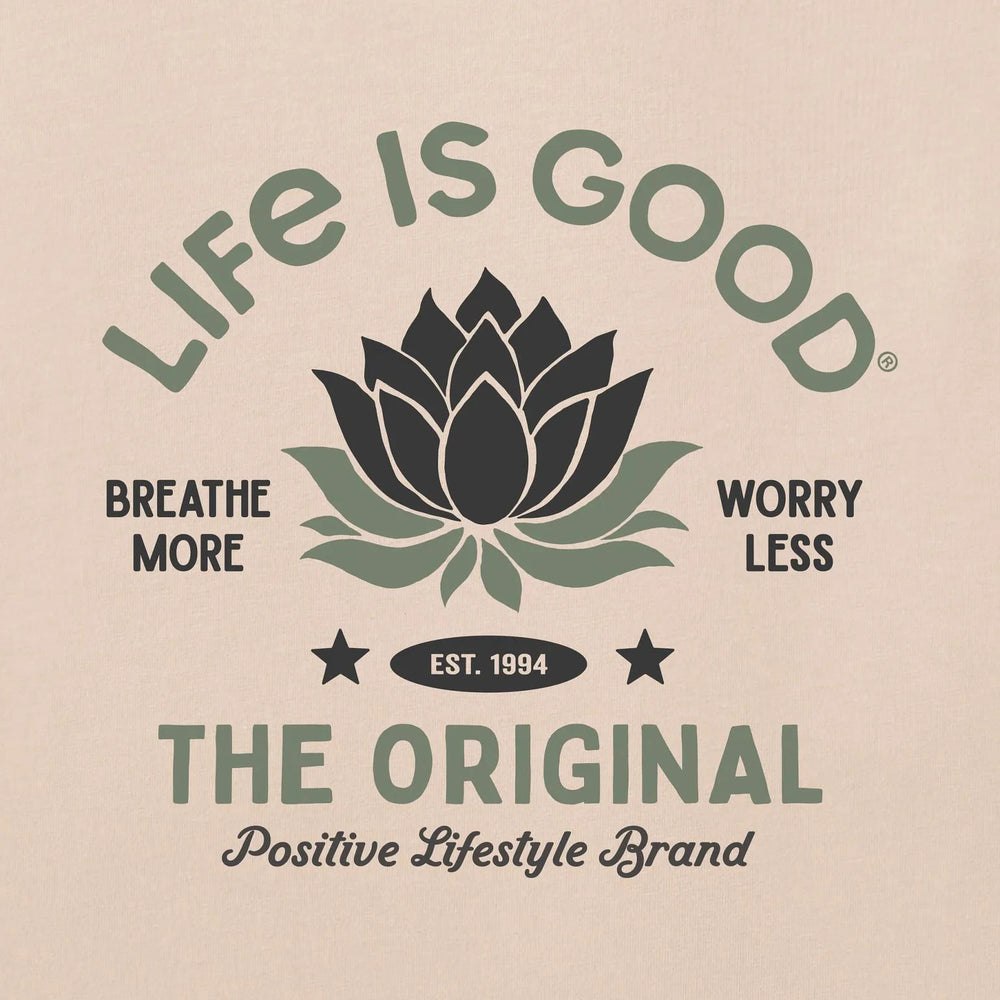 Life is Good Women's Breathe More Lotus Short Sleeve Crusher Boxy Tee Life is Good Women's Breathe More Lotus Short Sleeve Crusher Boxy Tee