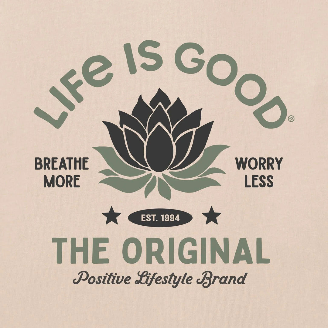 Life is Good Women's Breathe More Lotus Short Sleeve Crusher Boxy Tee Life is Good Women's Breathe More Lotus Short Sleeve Crusher Boxy Tee