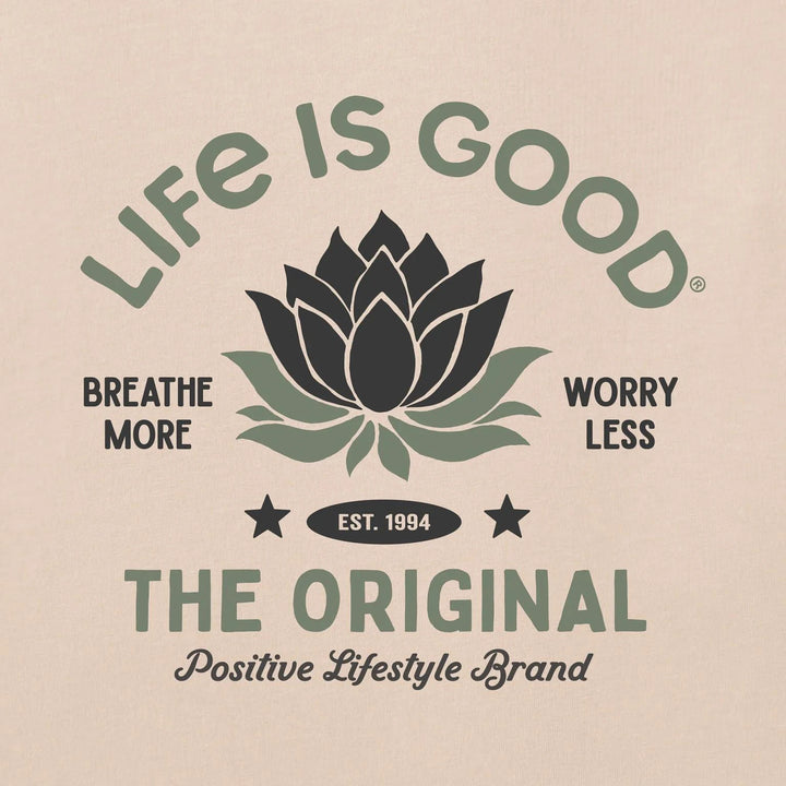 Life is Good Women's Breathe More Lotus Short Sleeve Crusher Boxy Tee Life is Good Women's Breathe More Lotus Short Sleeve Crusher Boxy Tee