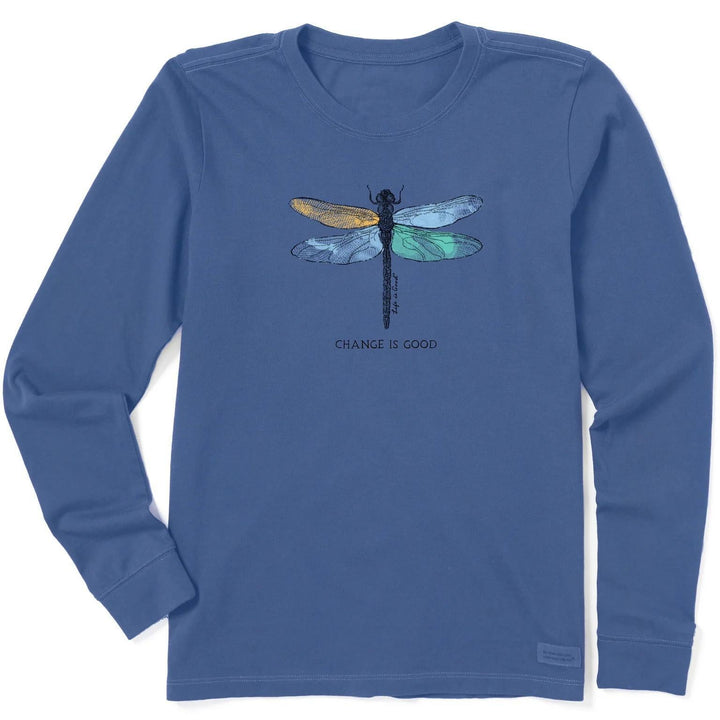 Life is Good Women's Change Dragonfly Long Sleeve Crusher Tee Life is Good Women's Change Dragonfly Long Sleeve Crusher Tee