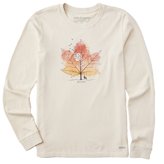 Life is Good Women's Crusher Boxy Long Sleeve T-Shirt | Maple Swing