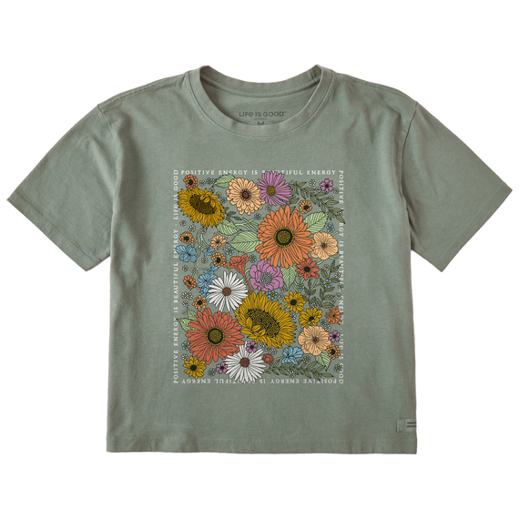 Life is Good Women's Crusher Boxy T-Shirt |  Beautiful Energy Wildflowers