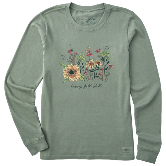 Life is Good Women's Crusher T-Shirt | Happy Fall Flowers