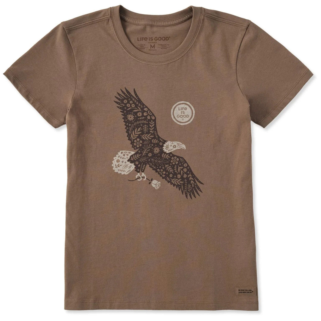Life is Good Women's Floral Eagle With Rose Short Sleeve Crusher-LITE Tee Life is Good Women's Floral Eagle With Rose Short Sleeve Crusher-LITE Tee