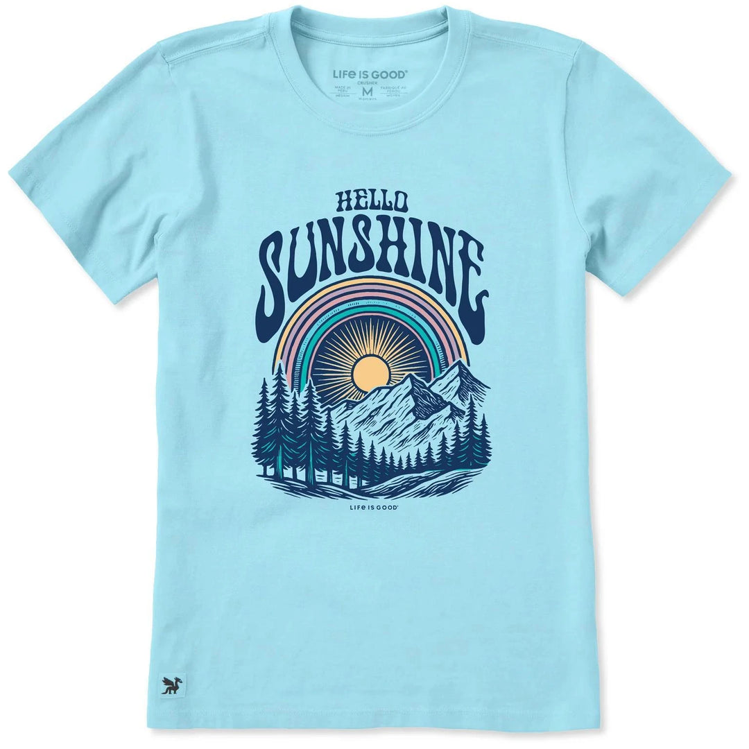 Life is Good Women's Hello Sunshine Mountain Glow Short Sleeve Crusher Tee Life is Good Women's Hello Sunshine Mountain Glow Short Sleeve Crusher Tee