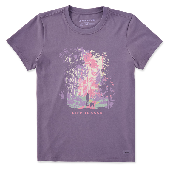 Life is Good Women's Hiker w Sunbeams in the Woods Crusher Tee Life is Good Women's Hiker w Sunbeams in the Woods Crusher Tee