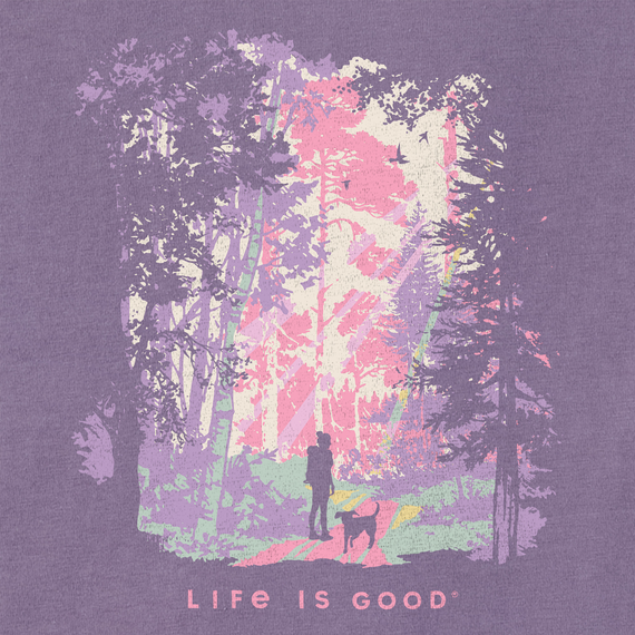 Life is Good Women's Hiker w Sunbeams in the Woods Crusher Tee Life is Good Women's Hiker w Sunbeams in the Woods Crusher Tee