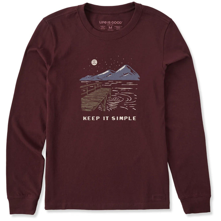 Life is Good Women's Keep it Simple Dock Long Sleeve Crusher Tee Life is Good Women's Keep it Simple Dock Long Sleeve Crusher Tee