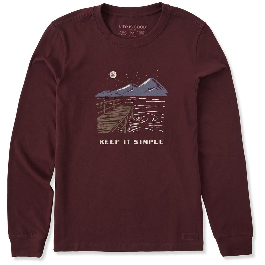 Life is Good Women's Keep it Simple Dock Long Sleeve Crusher Tee Life is Good Women's Keep it Simple Dock Long Sleeve Crusher Tee